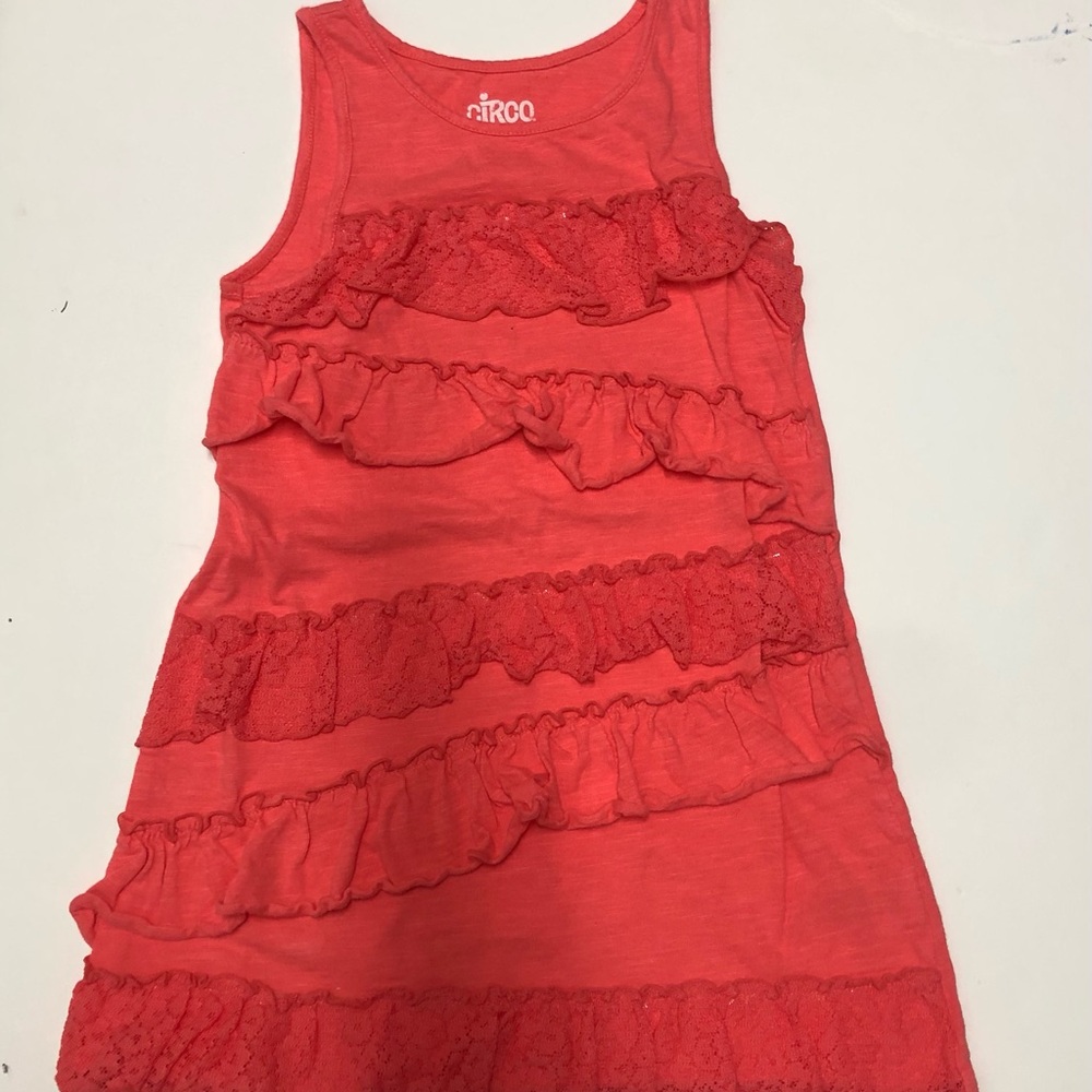 Circo orange Sleeveless Sundress with Ruffled Tiered Design